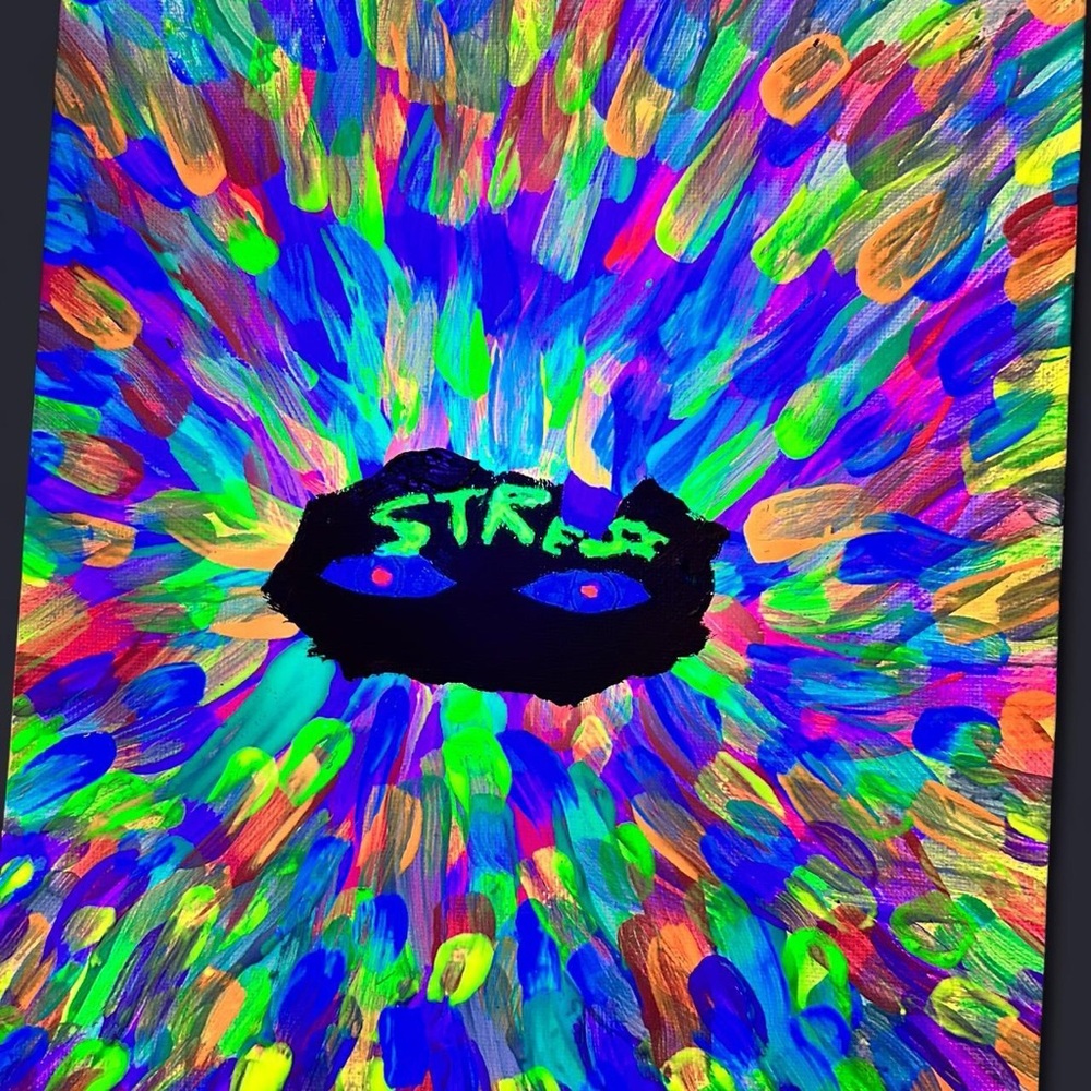 Stress Blacklight Art Print